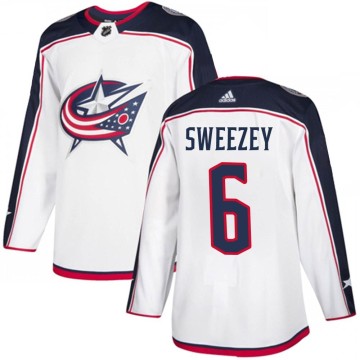 Authentic Adidas Men's Billy Sweezey Columbus Blue Jackets Away Jersey - White