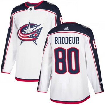 Authentic Adidas Men's Jeremy Brodeur Columbus Blue Jackets Away Jersey - White