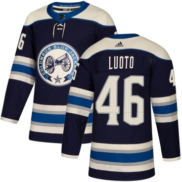 Authentic Adidas Men's Joona Luoto Columbus Blue Jackets Alternate Jersey - Navy