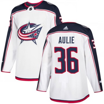 Authentic Adidas Men's Keith Aulie Columbus Blue Jackets Away Jersey - White