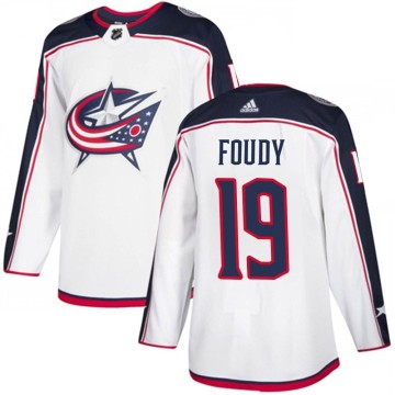 Authentic Adidas Men's Liam Foudy Columbus Blue Jackets Away Jersey - White