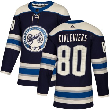 Authentic Adidas Men's Matiss Kivlenieks Columbus Blue Jackets Alternate Jersey - Navy