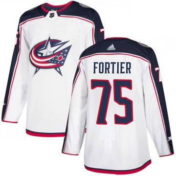 Authentic Adidas Men's Maxime Fortier Columbus Blue Jackets Away Jersey - White