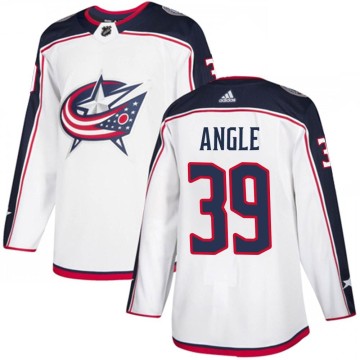 Authentic Adidas Men's Tyler Angle Columbus Blue Jackets Away Jersey - White