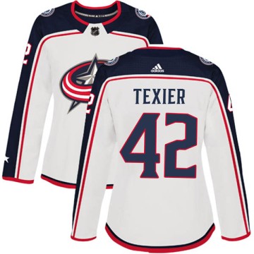 Authentic Adidas Women's Alexandre Texier Columbus Blue Jackets Away Jersey - White