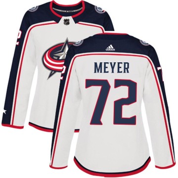 Authentic Adidas Women's Carson Meyer Columbus Blue Jackets Away Jersey - White