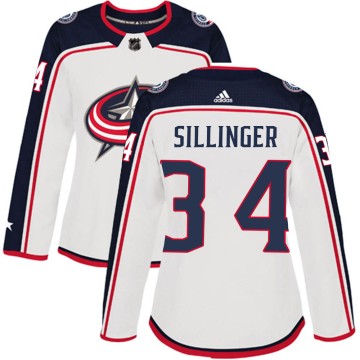 Authentic Adidas Women's Cole Sillinger Columbus Blue Jackets Away Jersey - White