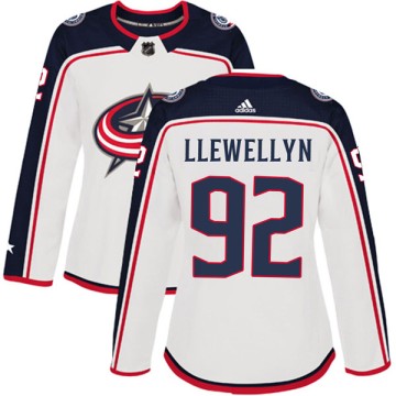 Authentic Adidas Women's Darby Llewellyn Columbus Blue Jackets Away Jersey - White