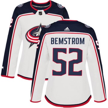 Authentic Adidas Women's Emil Bemstrom Columbus Blue Jackets Away Jersey - White