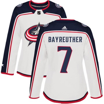 Authentic Adidas Women's Gavin Bayreuther Columbus Blue Jackets Away Jersey - White