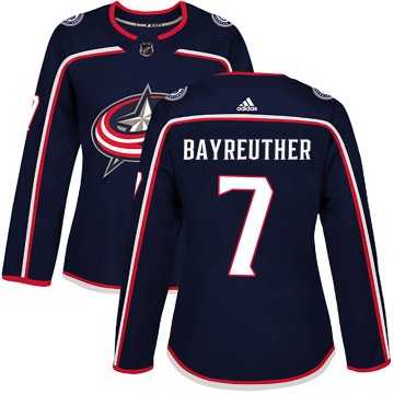 Authentic Adidas Women's Gavin Bayreuther Columbus Blue Jackets Home Jersey - Navy