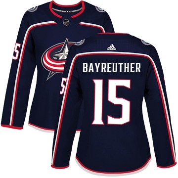 Authentic Adidas Women's Gavin Bayreuther Columbus Blue Jackets Home Jersey - Navy