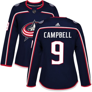 Authentic Adidas Women's Gregory Campbell Columbus Blue Jackets Home Jersey - Navy