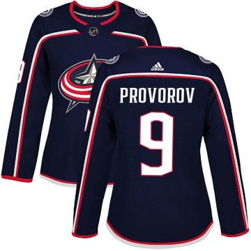 Authentic Adidas Women's Ivan Provorov Columbus Blue Jackets Home Jersey - Navy