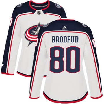 Authentic Adidas Women's Jeremy Brodeur Columbus Blue Jackets Away Jersey - White