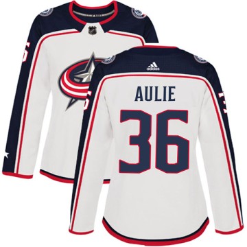 Authentic Adidas Women's Keith Aulie Columbus Blue Jackets Away Jersey - White