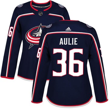 Authentic Adidas Women's Keith Aulie Columbus Blue Jackets Home Jersey - Navy