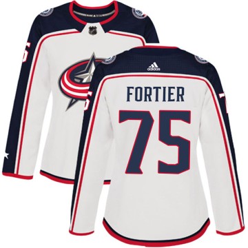 Authentic Adidas Women's Maxime Fortier Columbus Blue Jackets Away Jersey - White