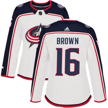Authentic Adidas Women's Mike Brown Columbus Blue Jackets Away Jersey - White