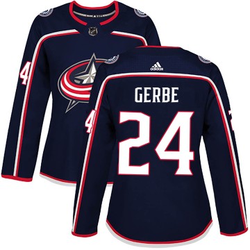 Authentic Adidas Women's Nathan Gerbe Columbus Blue Jackets Home Jersey - Navy