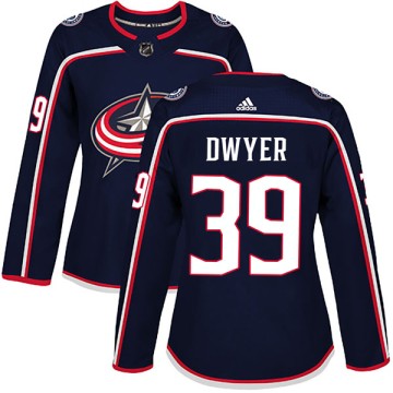 Authentic Adidas Women's Patrick Dwyer Columbus Blue Jackets Home Jersey - Navy