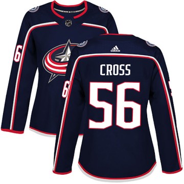 Authentic Adidas Women's Tommy Cross Columbus Blue Jackets Home Jersey - Navy