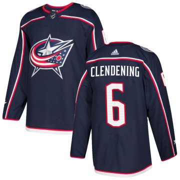 Authentic Adidas Youth Adam Clendening Columbus Blue Jackets ized Home Jersey - Navy