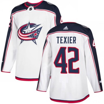 Authentic Adidas Youth Alexandre Texier Columbus Blue Jackets Away Jersey - White