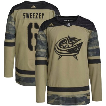 Authentic Adidas Youth Billy Sweezey Columbus Blue Jackets Military Appreciation Practice Jersey - Camo