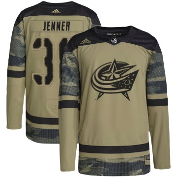 Authentic Adidas Youth Boone Jenner Columbus Blue Jackets Military Appreciation Practice Jersey - Camo