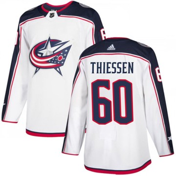 Authentic Adidas Youth Brad Thiessen Columbus Blue Jackets Away Jersey - White