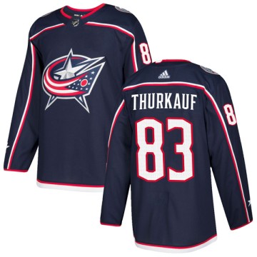 Authentic Adidas Youth Calvin Thurkauf Columbus Blue Jackets Home Jersey - Navy