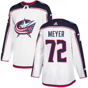 Authentic Adidas Youth Carson Meyer Columbus Blue Jackets Away Jersey - White