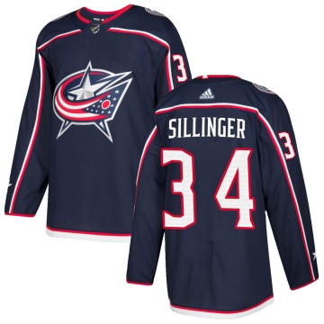 Authentic Adidas Youth Cole Sillinger Columbus Blue Jackets Home Jersey - Navy
