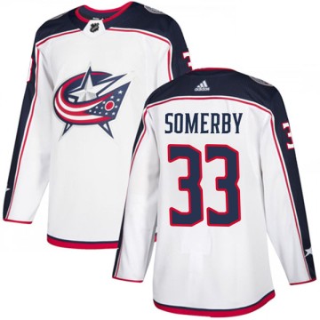 Authentic Adidas Youth Doyle Somerby Columbus Blue Jackets Away Jersey - White