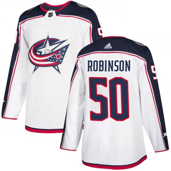 Authentic Adidas Youth Eric Robinson Columbus Blue Jackets Away Jersey - White
