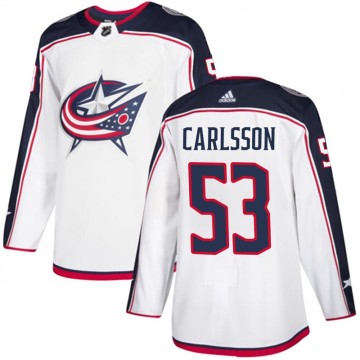 Authentic Adidas Youth Gabriel Carlsson Columbus Blue Jackets Away Jersey - White