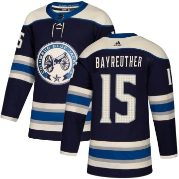 Authentic Adidas Youth Gavin Bayreuther Columbus Blue Jackets Alternate Jersey - Navy