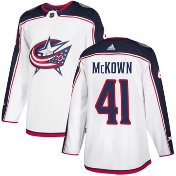 Authentic Adidas Youth Hunter McKown Columbus Blue Jackets Away Jersey - White