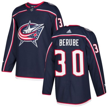 Authentic Adidas Youth Jean-Francois Berube Columbus Blue Jackets Home Jersey - Navy