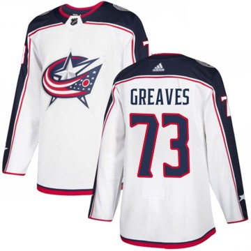Authentic Adidas Youth Jet Greaves Columbus Blue Jackets Away Jersey - White