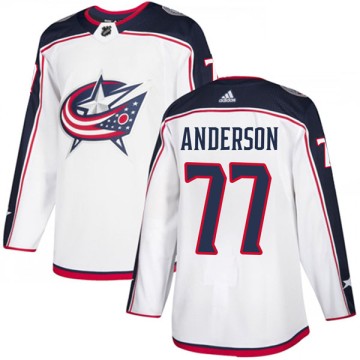 Authentic Adidas Youth Josh Anderson Columbus Blue Jackets Away Jersey - White