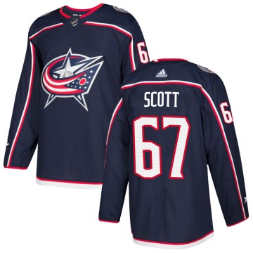 Authentic Adidas Youth Justin Scott Columbus Blue Jackets Home Jersey - Navy