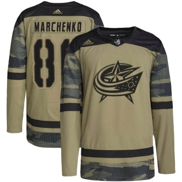Authentic Adidas Youth Kirill Marchenko Columbus Blue Jackets Military Appreciation Practice Jersey - Camo