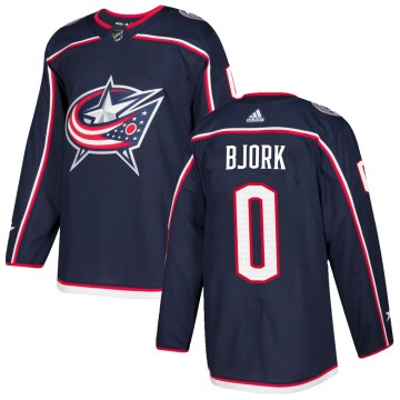 Authentic Adidas Youth Marcus Bjork Columbus Blue Jackets Home Jersey - Navy