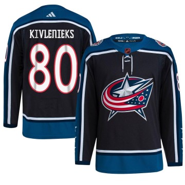 Authentic Adidas Youth Matiss Kivlenieks Columbus Blue Jackets Reverse Retro 2.0 Jersey - Black