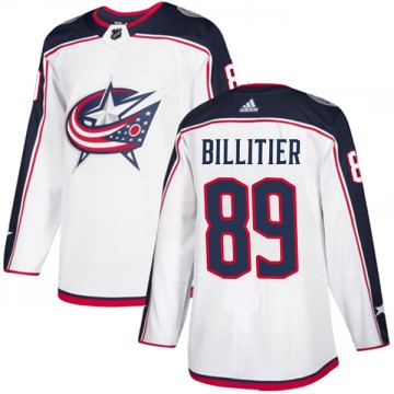 Authentic Adidas Youth Nathan Billitier Columbus Blue Jackets Away Jersey - White