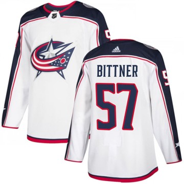 Authentic Adidas Youth Paul Bittner Columbus Blue Jackets Away Jersey - White
