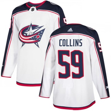 Authentic Adidas Youth Ryan Collins Columbus Blue Jackets Away Jersey - White