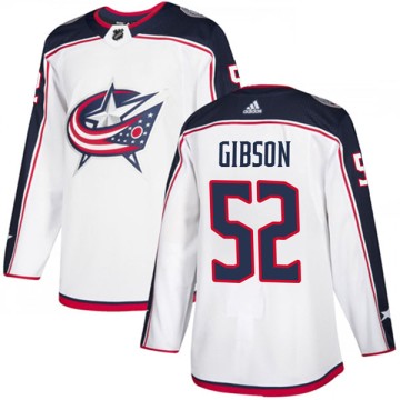 Authentic Adidas Youth Stephen Gibson Columbus Blue Jackets Away Jersey - White